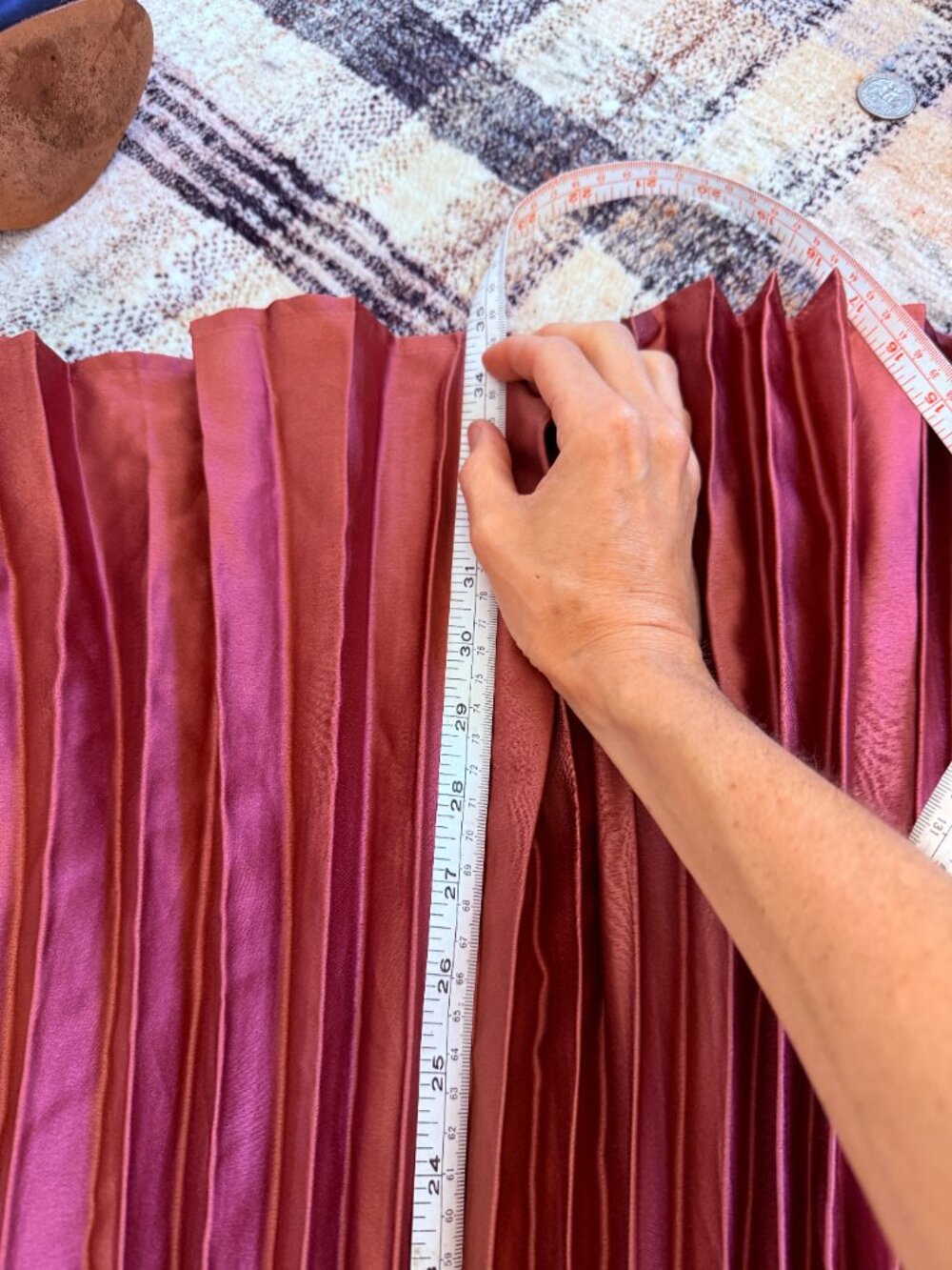 Arula Size B Pleated Midi Skirt Dusty Rose Pink Elastic Waist A-Line - Picture 6 of 6